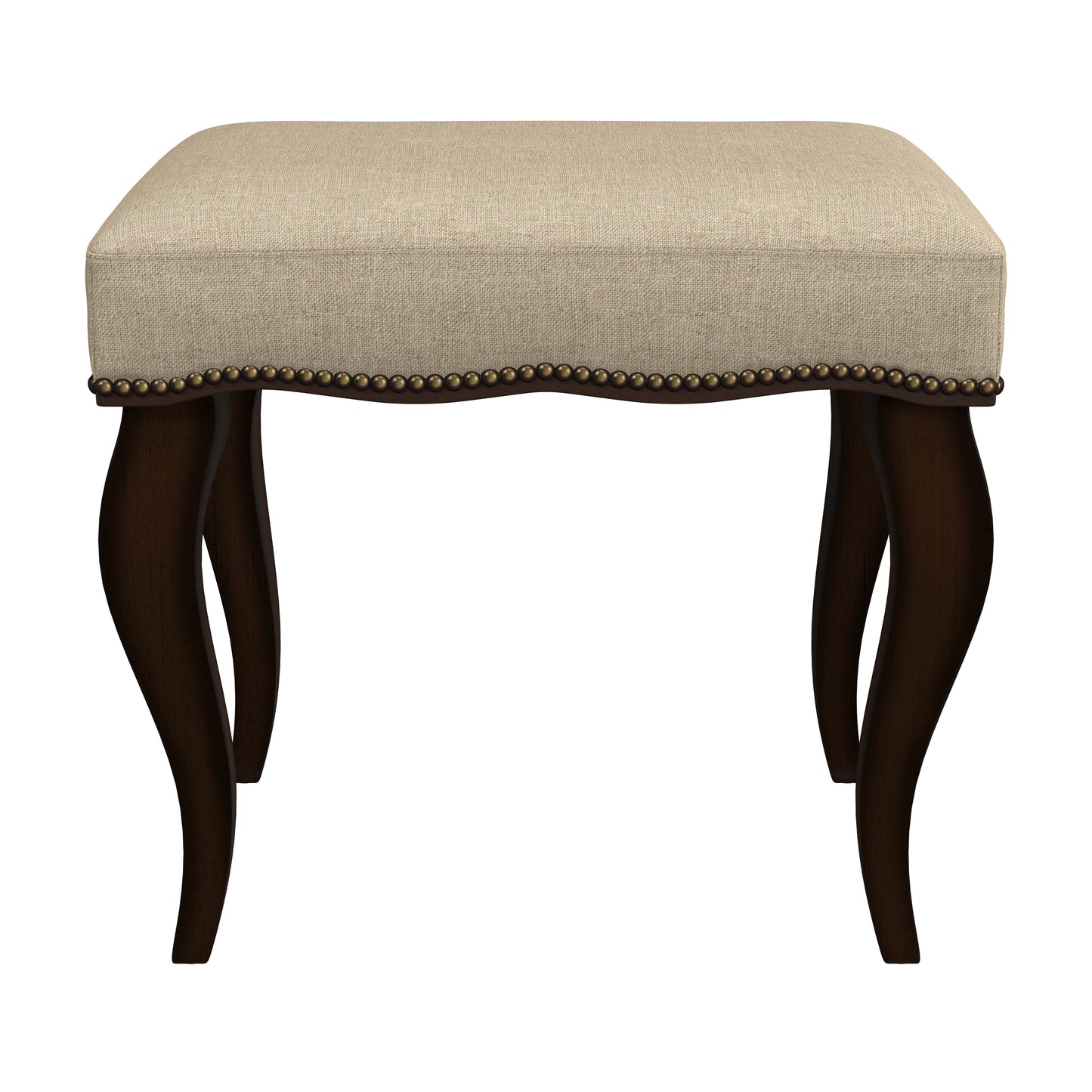 Hillsdale Furniture Hamilton Wood and Upholstered Backless Vanity Stool, Burnished Oak