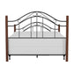 Hillsdale Furniture Matson Queen Metal Bed with Cherry Wood Posts, Black