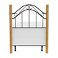 Hillsdale Furniture Winsloh Twin Metal Headboard with Frame and Oak Wood Posts, Black