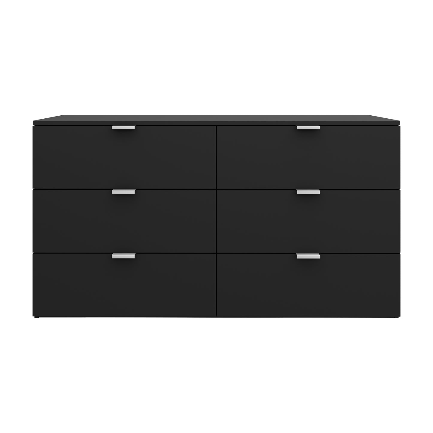 Hillsdale Living Essentials Delmar Wood 6 Drawer Dresser, Matte Black