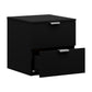 Hillsdale Living Essentials Delmar Wood 2 Drawer Nightstand, Set of 2, Matte Black