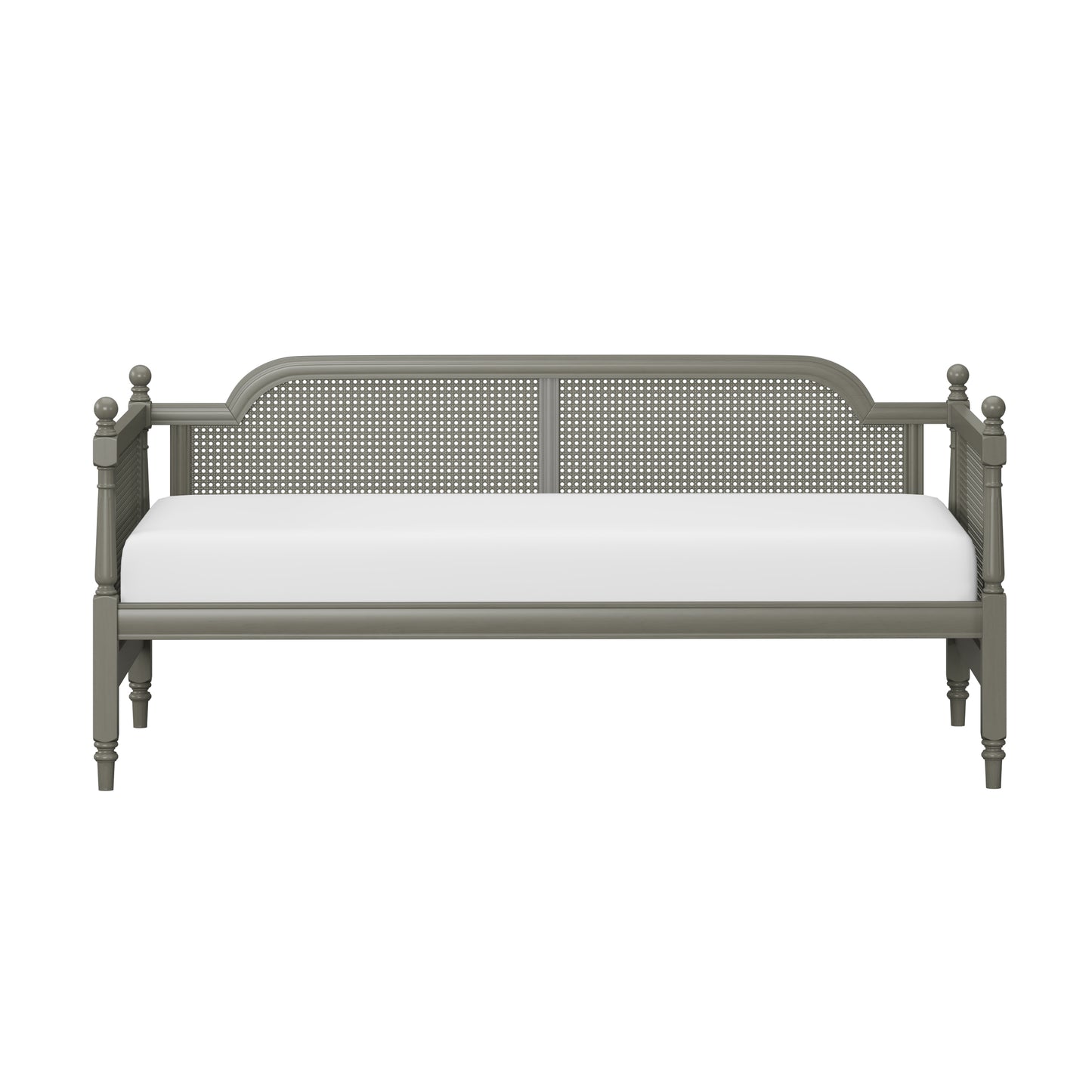 Hillsdale Furniture Melanie Wood and Cane Twin Daybed, French Gray