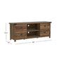 Living Essentials by Hillsdale Prestwick Gaming Ready Wood 60 inch TV Stand with 2 Doors and Shelves, Knotty Oak