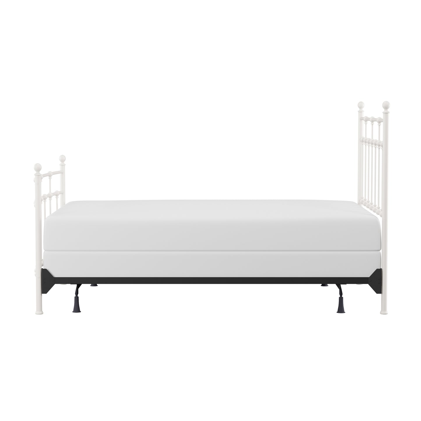 Hillsdale Furniture Providence Metal Full Bed with Spindle and Casting Design, Soft White