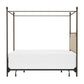 Hillsdale Furniture McArthur King Metal and Upholstered Canopy Bed, Bronze with Linen Stone Fabric