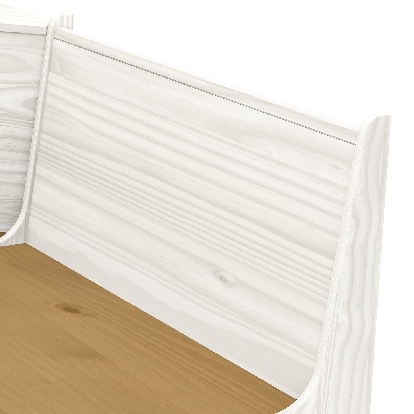 Living Essentials by Hillsdale Gablewood Wood L-Shaped Dining Nook, Washed White with Honey Tops