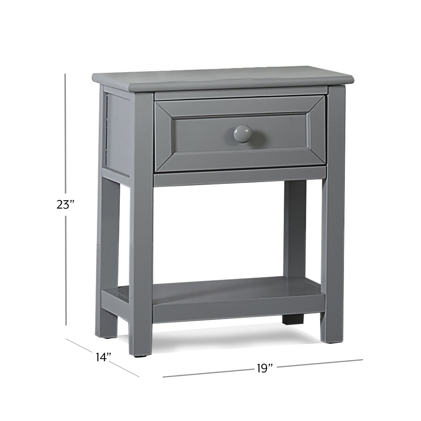 Hillsdale Kids and Teen Schoolhouse 4.0 Wood 1 Drawer Nightstand, Gray