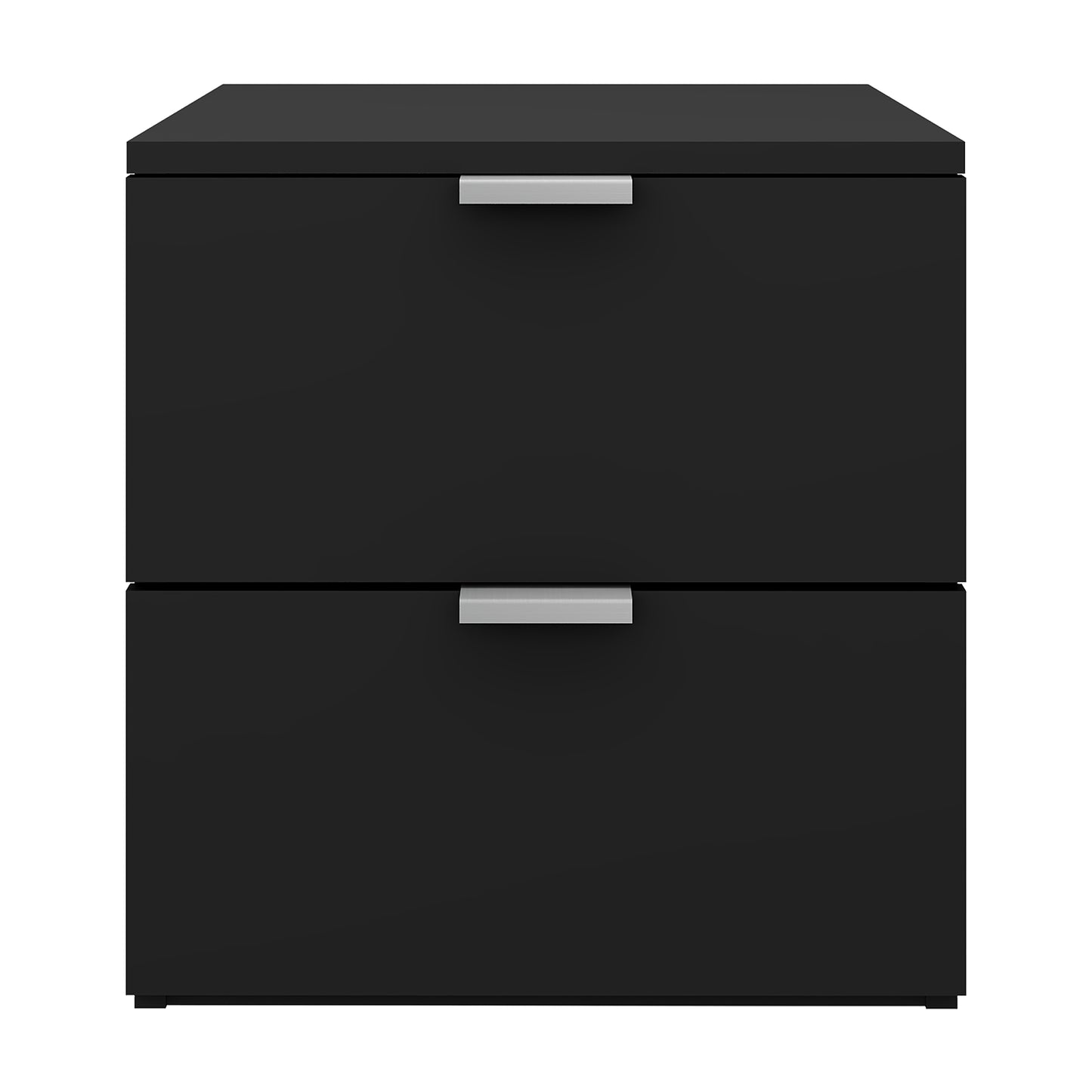 Hillsdale Living Essentials Delmar Wood 2 Drawer Nightstand, Matte Black