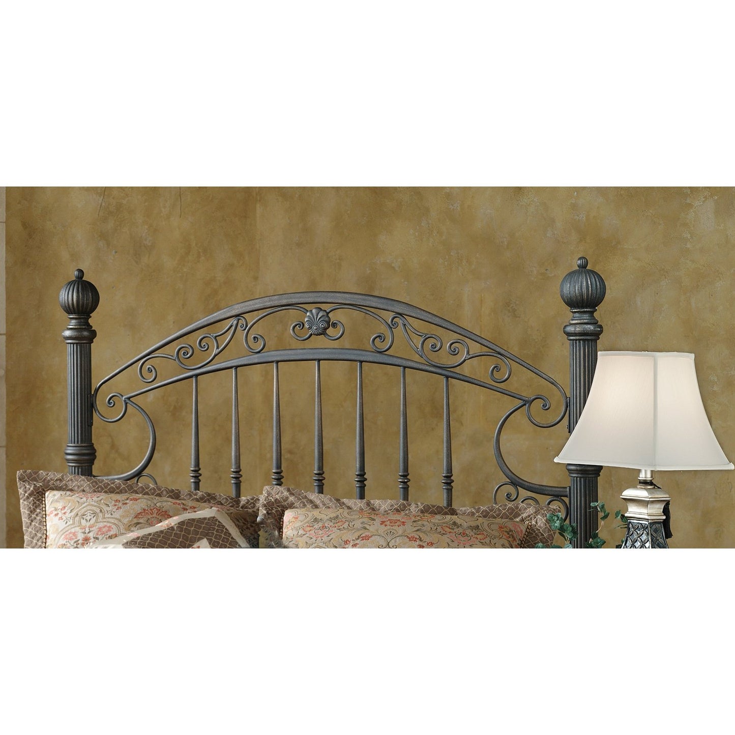 Hillsdale Furniture Chesapeake Metal Queen Headboard with Frame, Rustic Brown