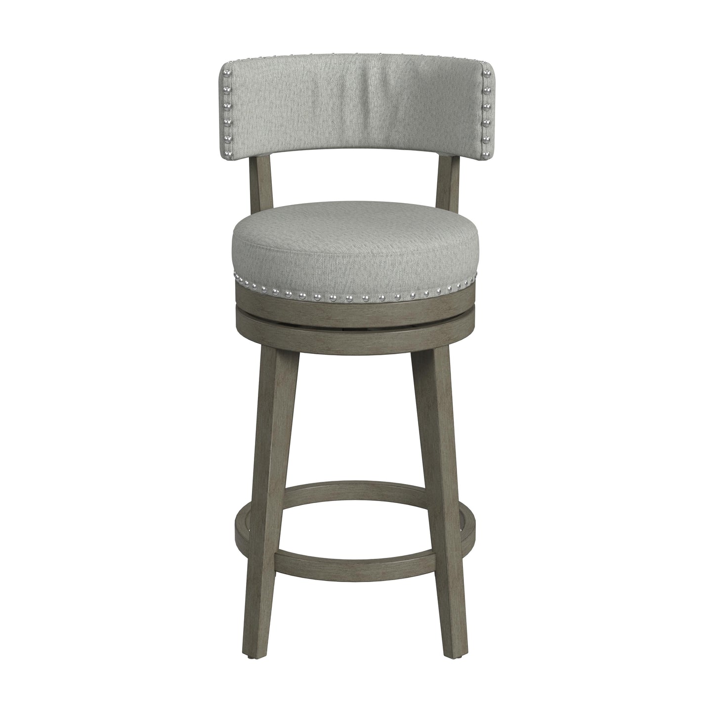 Hillsdale Furniture Lawton Wood Counter Height Swivel Stool, Antique Gray with Ash Gray Fabric