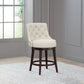 Hillsdale Furniture Halbrooke Wood Counter Height Swivel Stool, Cream Fabric