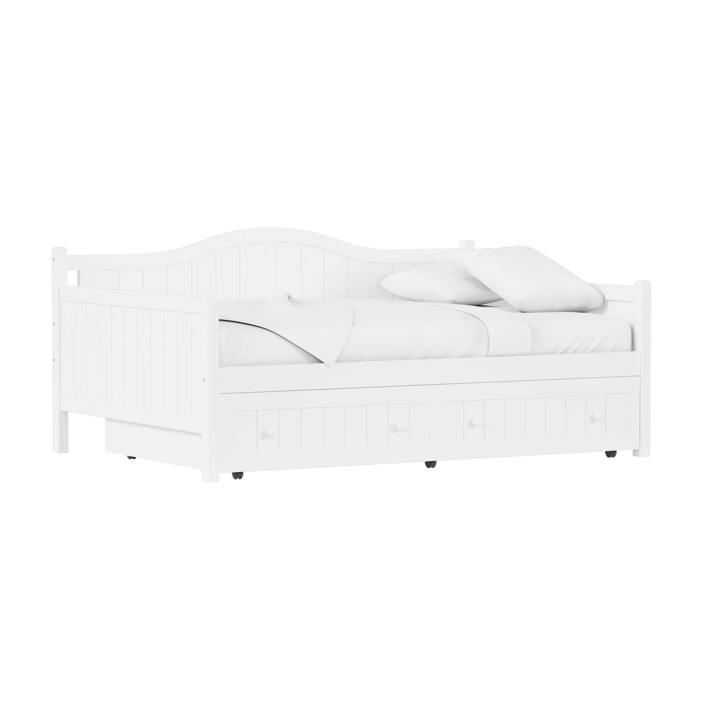 Hillsdale Furniture Staci Wood Full Size Daybed with Trundle, White