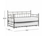 Hillsdale Furniture Providence Metal Twin Daybed with Roll Out Trundle, Aged Pewter