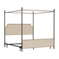 Hillsdale Furniture McArthur King Metal and Upholstered Canopy Bed, Bronze with Linen Stone Fabric