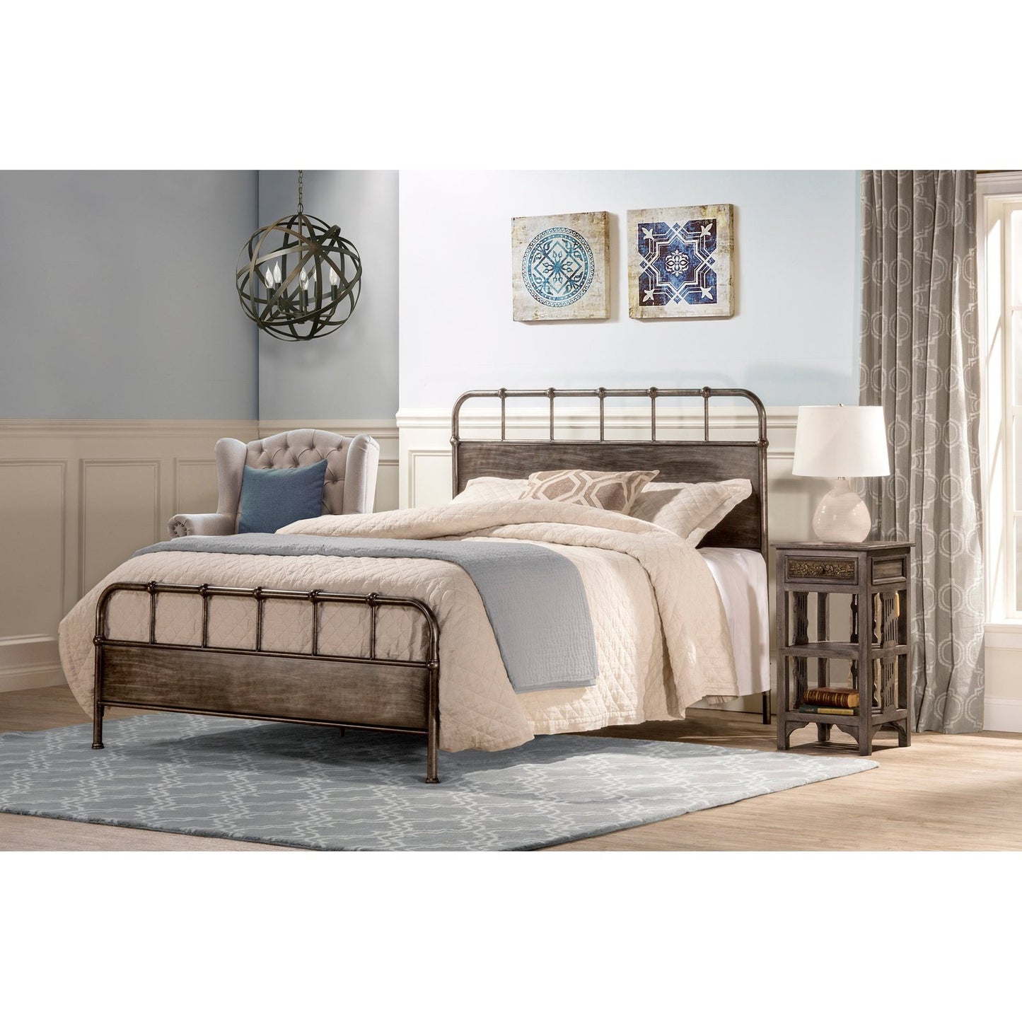 Hillsdale Furniture Grayson King Metal Bed, Rubbed Black