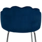 Hillsdale Furniture Catalina Metal Vanity Stool, Chrome with Dark Blue Fabric