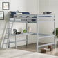 Hillsdale Kids and Teen Caspian Full Loft Bed with Hanging Nightstand, Gray