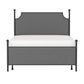 Hillsdale Furniture McArthur Queen Metal and Upholstered Bed, Matte Black with Gray Fabric