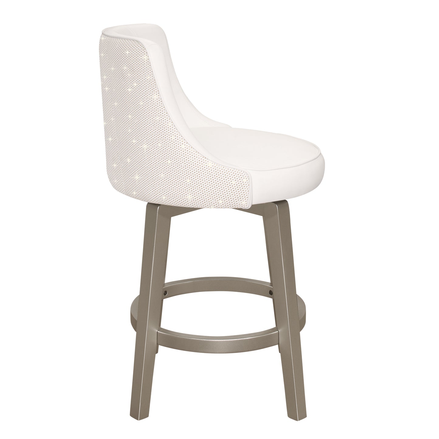 Hillsdale Furniture Stonebrooke Wood and Upholstered Counter Height Swivel Stool, Champagne