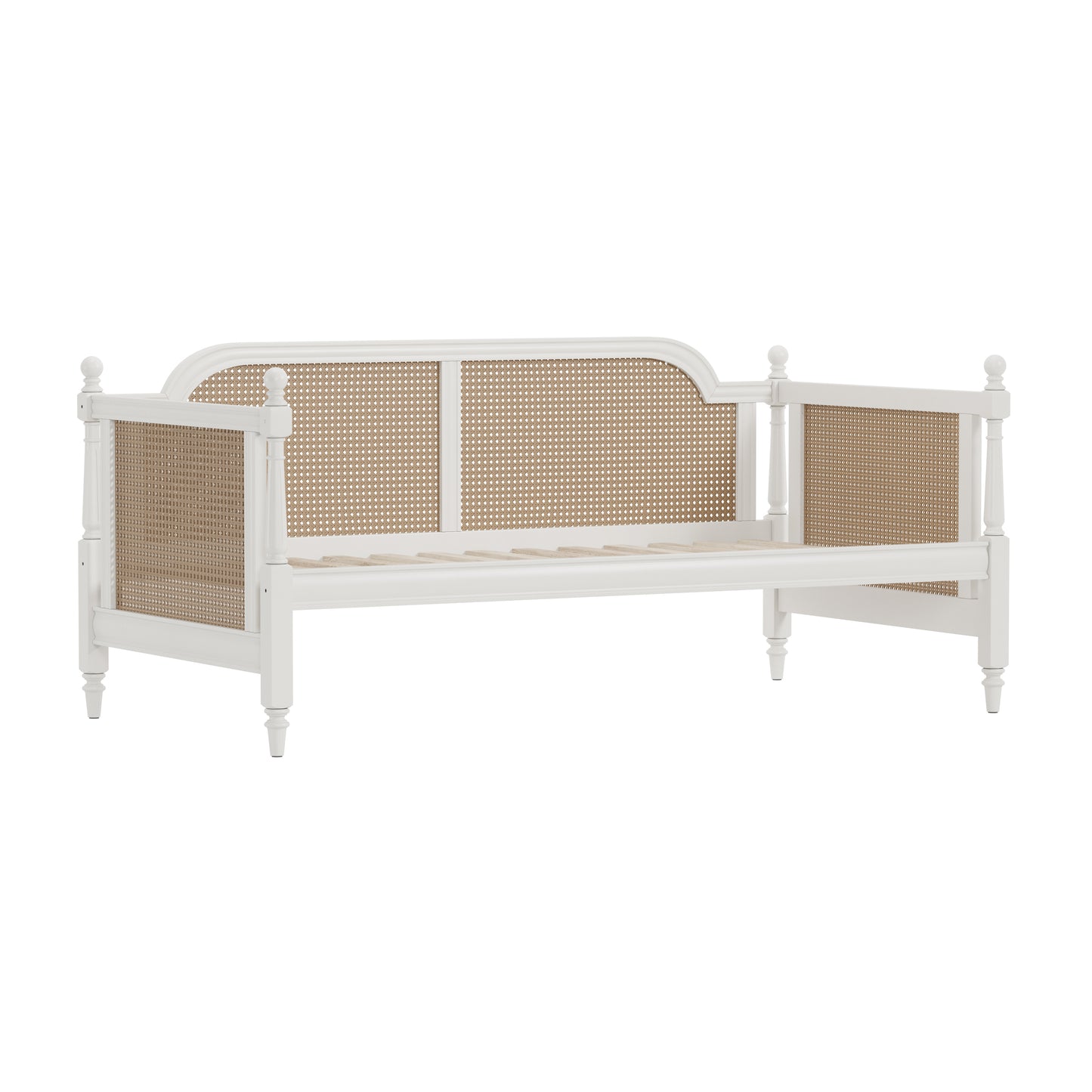 Hillsdale Furniture Melanie Wood and Cane Twin Daybed, White