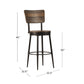 Hillsdale Furniture Jennings Metal Bar Height Swivel Stool, Brown