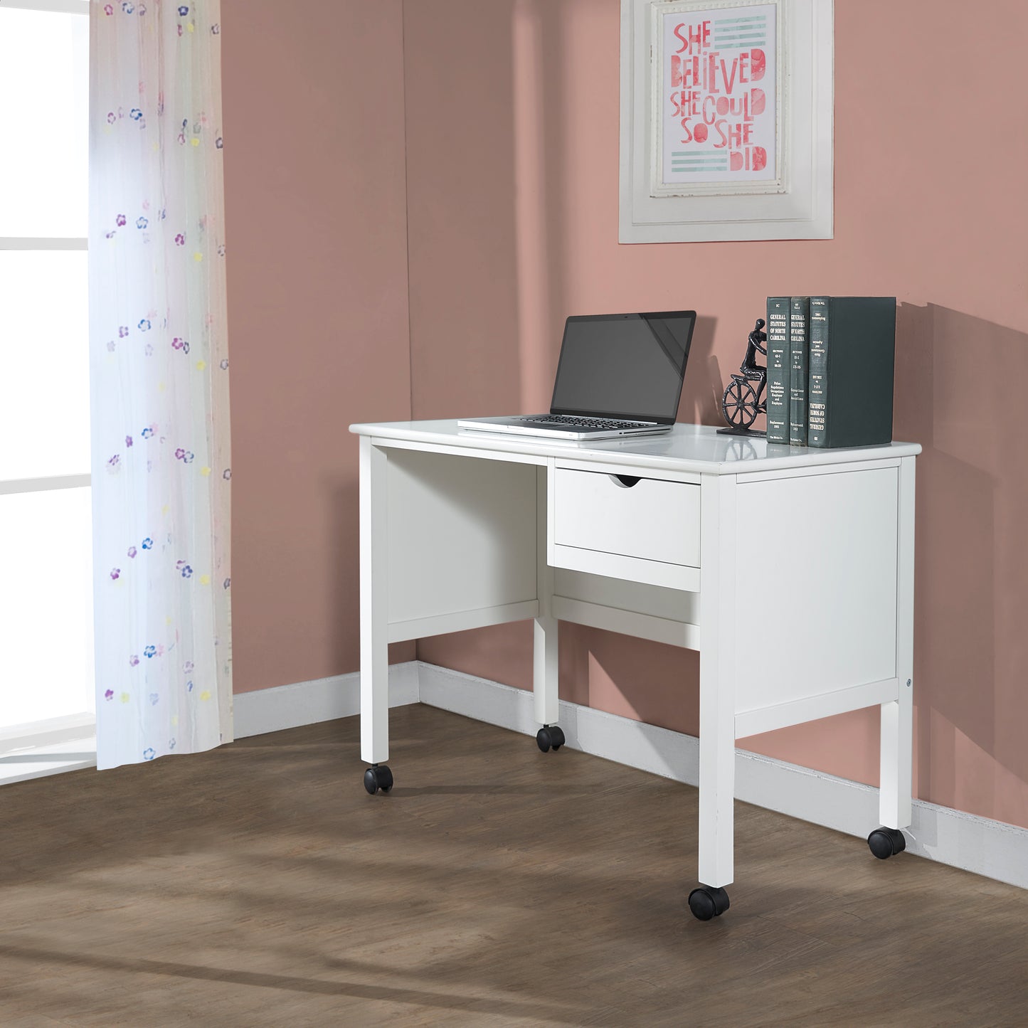 Hillsdale Kids and Teen Schoolhouse 4.0 Wood 1 Drawer Desk, White