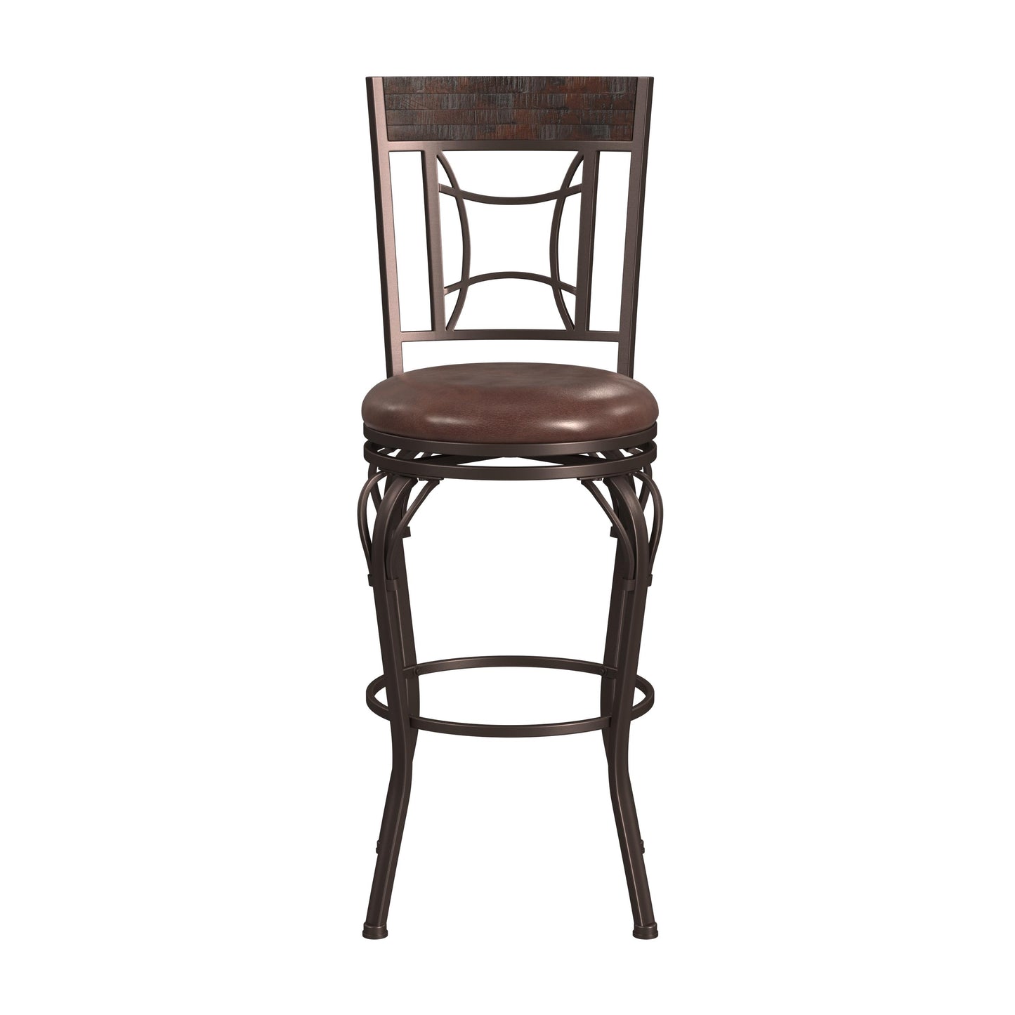 Hillsdale Furniture Granada Metal Bar Height Swivel Stool, Dark Chestnut