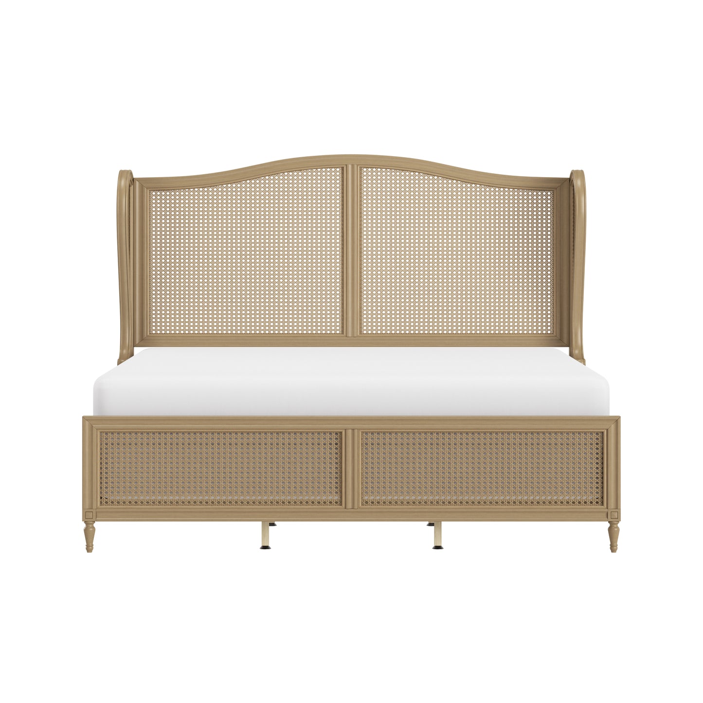 Hillsdale Furniture Sausalito King Wood Cane Bed, Medium Taupe