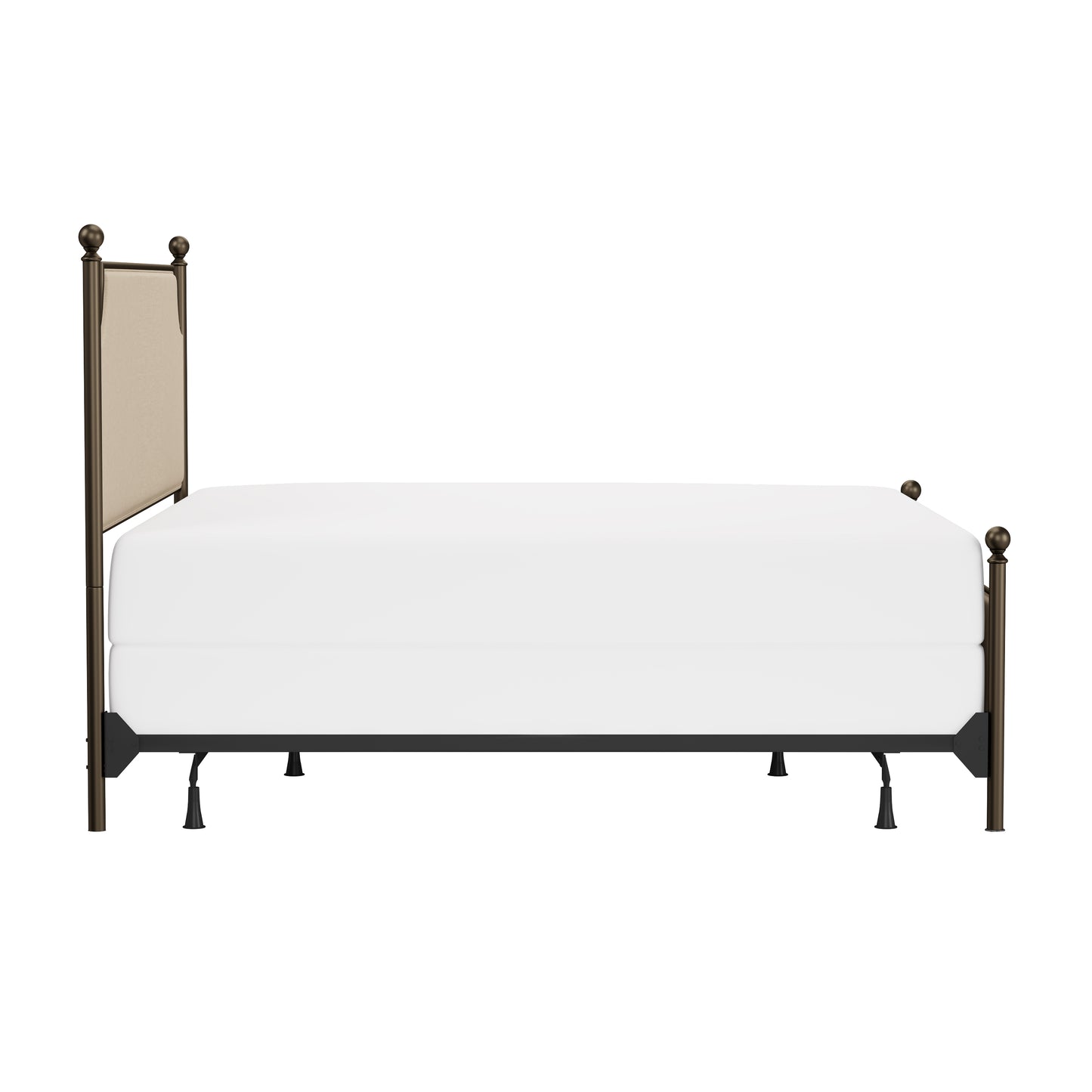 Hillsdale Furniture McArthur King Metal and Upholstered Canopy Bed, Bronze with Linen Stone Fabric