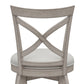 Hillsdale Furniture Ellendale Wood Bar Height Swivel Stool, Aged Gray with Fog Gray Fabric