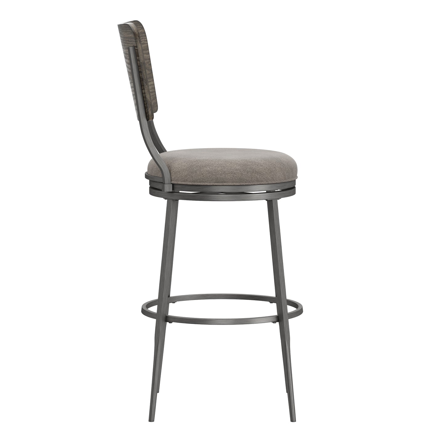 Hillsdale Furniture Garren Metal Bar Height Swivel Stool, Rubbed Pewter