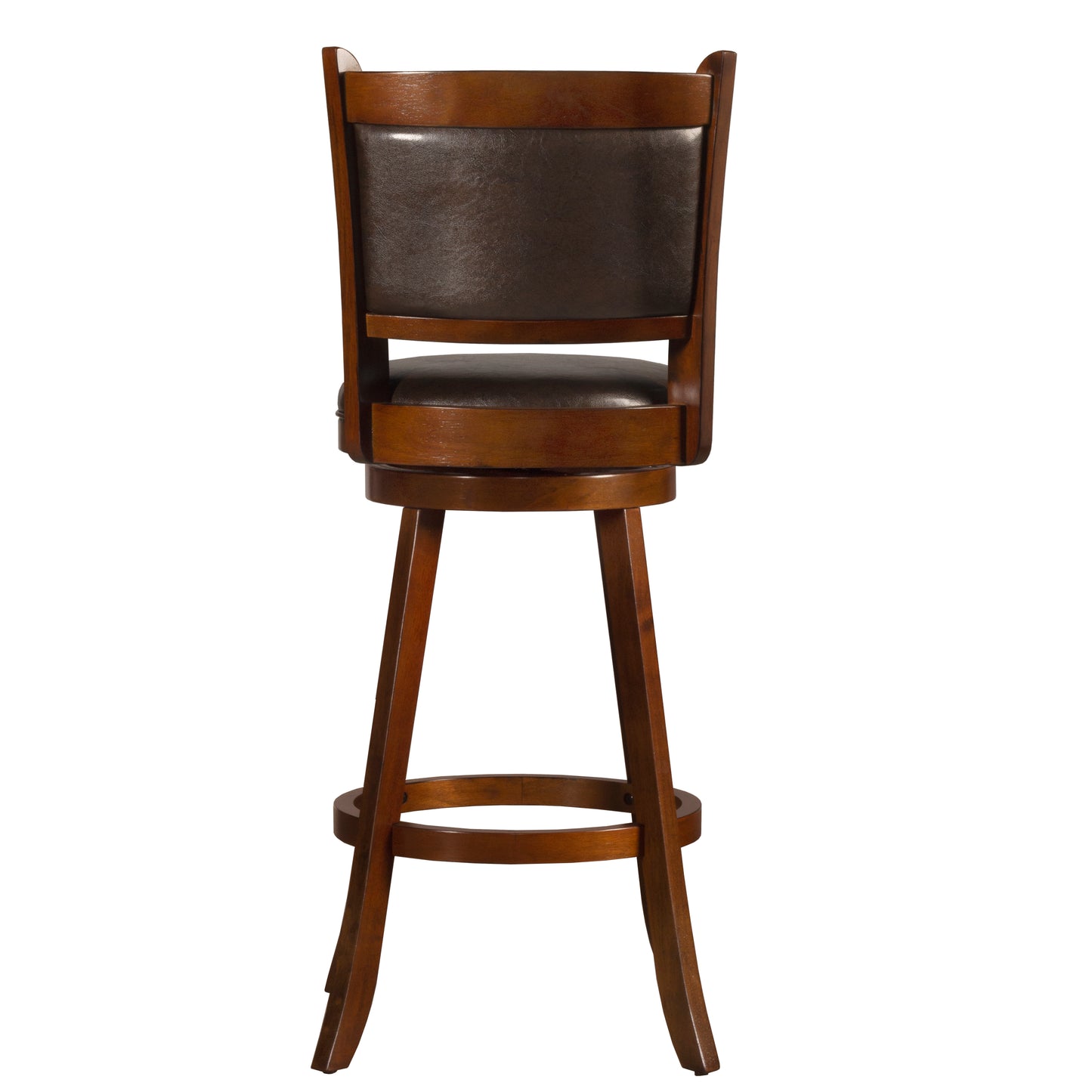 Hillsdale Furniture Dennery Wood Bar Height Swivel Stool, Cherry with Brown Vinyl