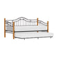 Hillsdale Furniture Winsloh Metal Twin Daybed with Roll Out Trundle, Medium Oak