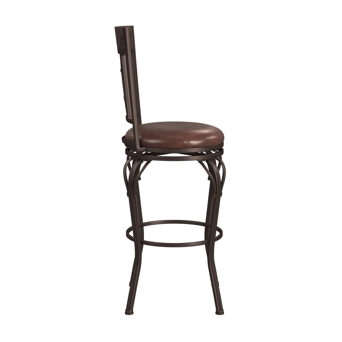 Hillsdale Furniture Granada Metal Bar Height Swivel Stool, Dark Chestnut