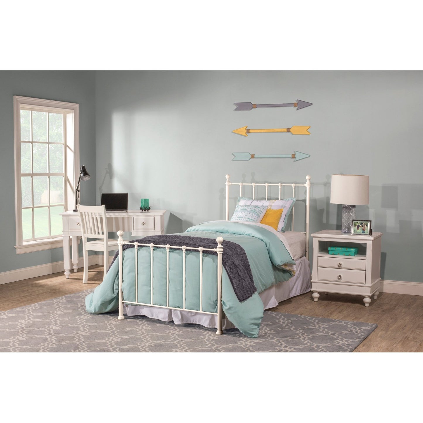 Hillsdale Furniture Molly Twin Metal Bed, White