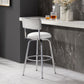 Hillsdale Furniture Baltimore Metal and Upholstered Swivel Bar Height Stool, Chrome