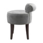 Hillsdale Furniture Lena Wood and Upholstered Vanity Stool, Espresso with Steel Gray Velvet