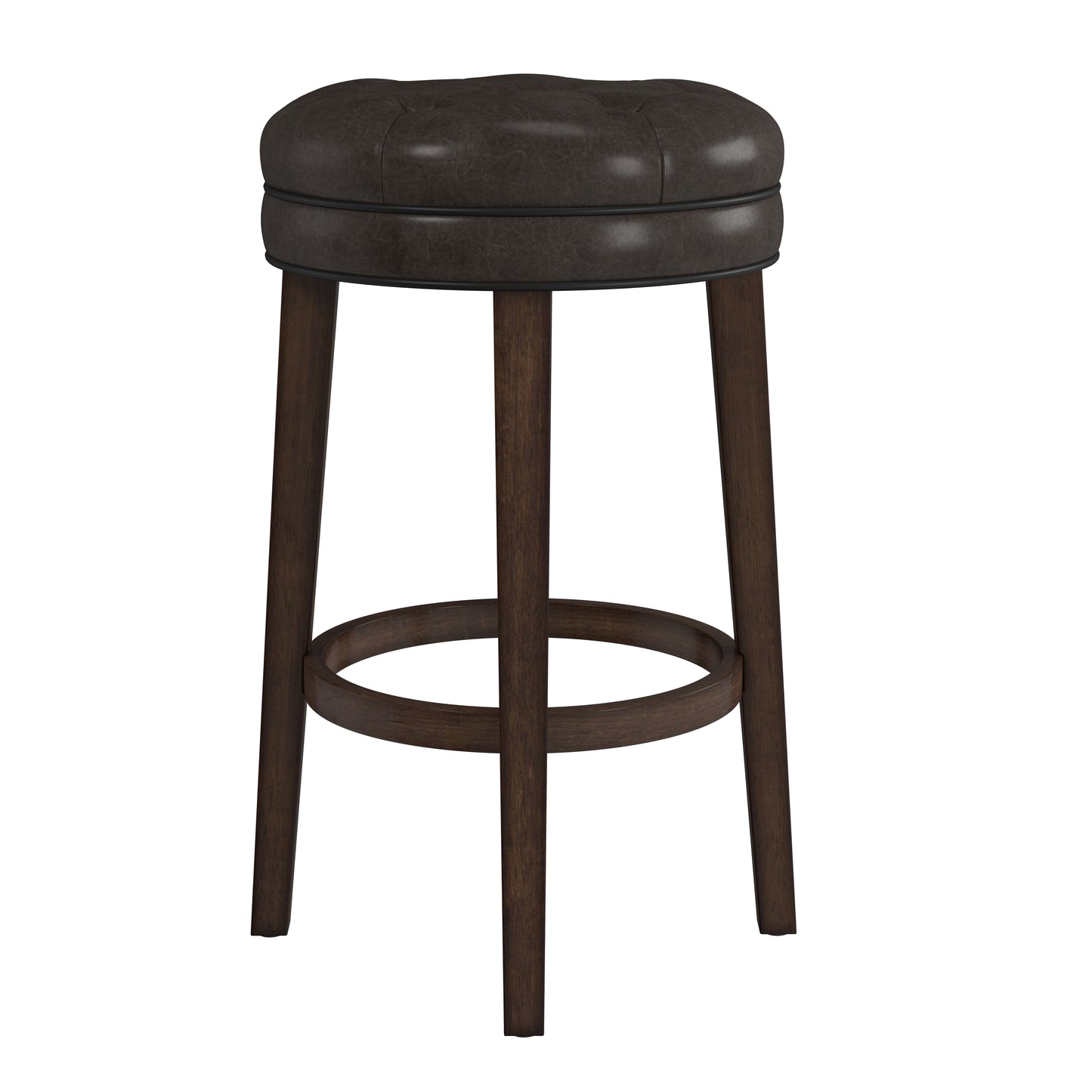 Hillsdale Furniture Krauss Wood Backless Bar Height Swivel Stool, Dark Brown