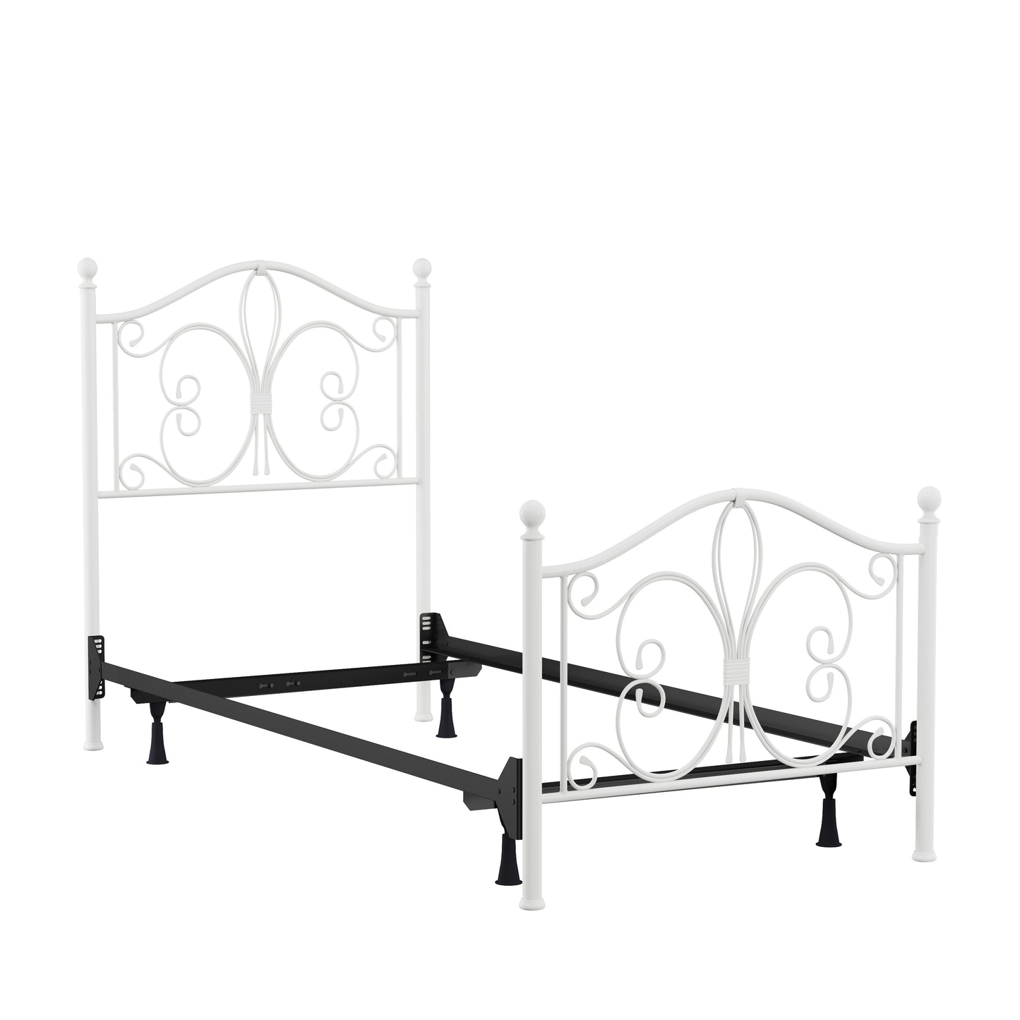 Hillsdale Furniture Ruby Twin Metal Bed, Textured White