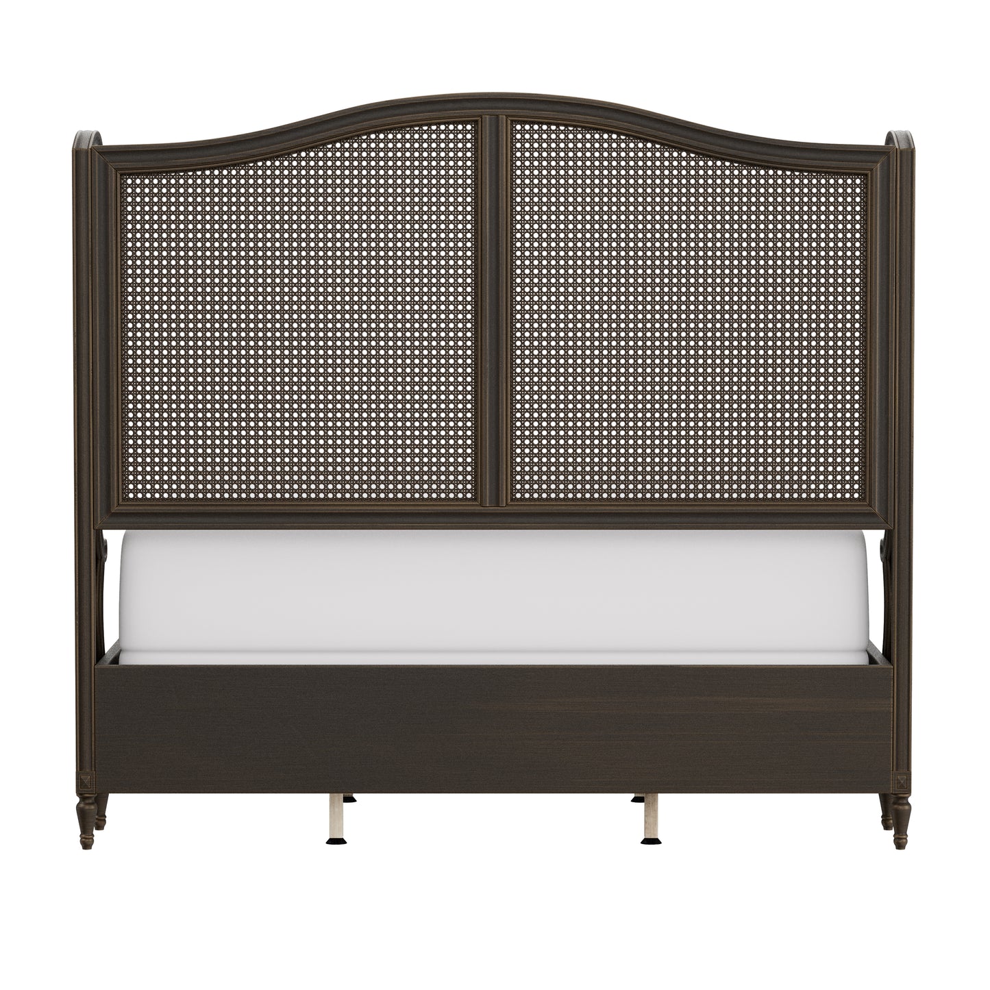 Hillsdale Furniture Sausalito Wood and Cane Queen Bed, Oiled Bronze