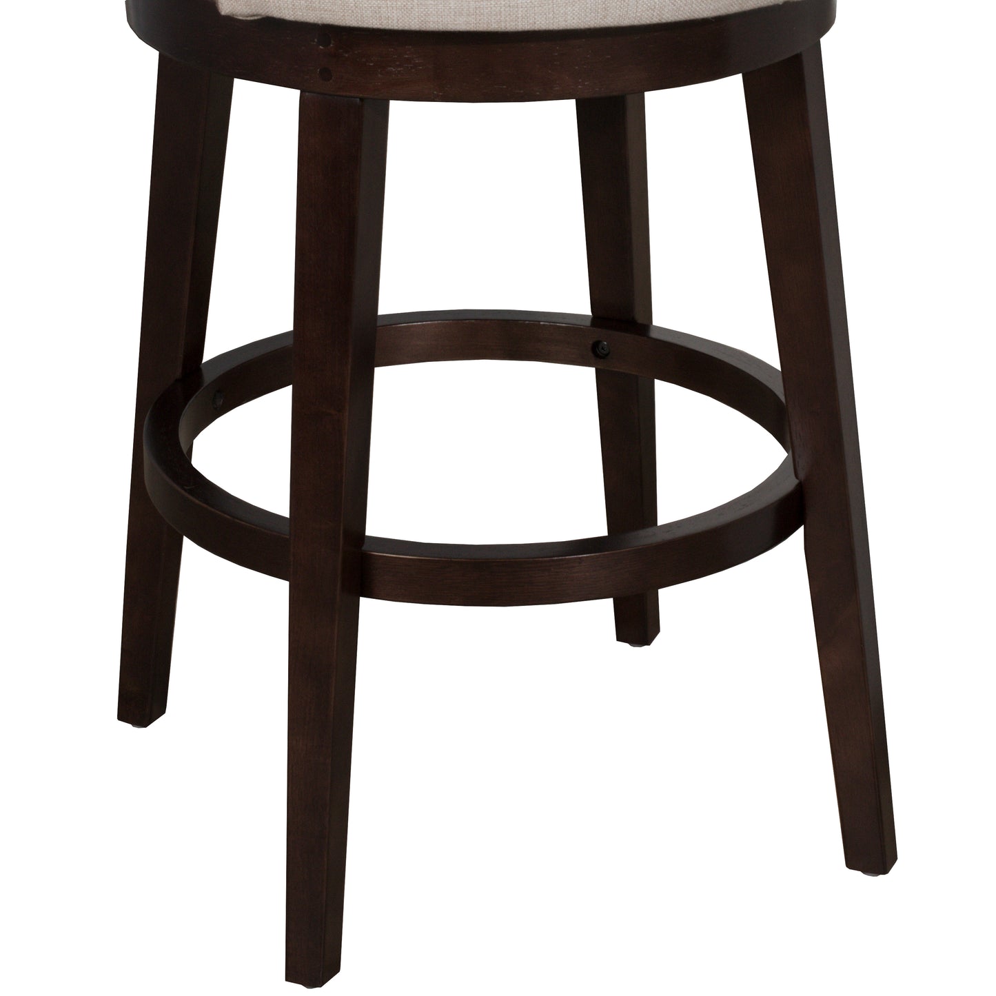 Hillsdale Furniture Edenwood Wood Counter Height Swivel Stool, Smoke Chocolate with Cream Fabric