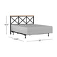 Hillsdale Furniture Ashford Metal Full/Queen Headboard with Frame, Black with Oak Finished Wood