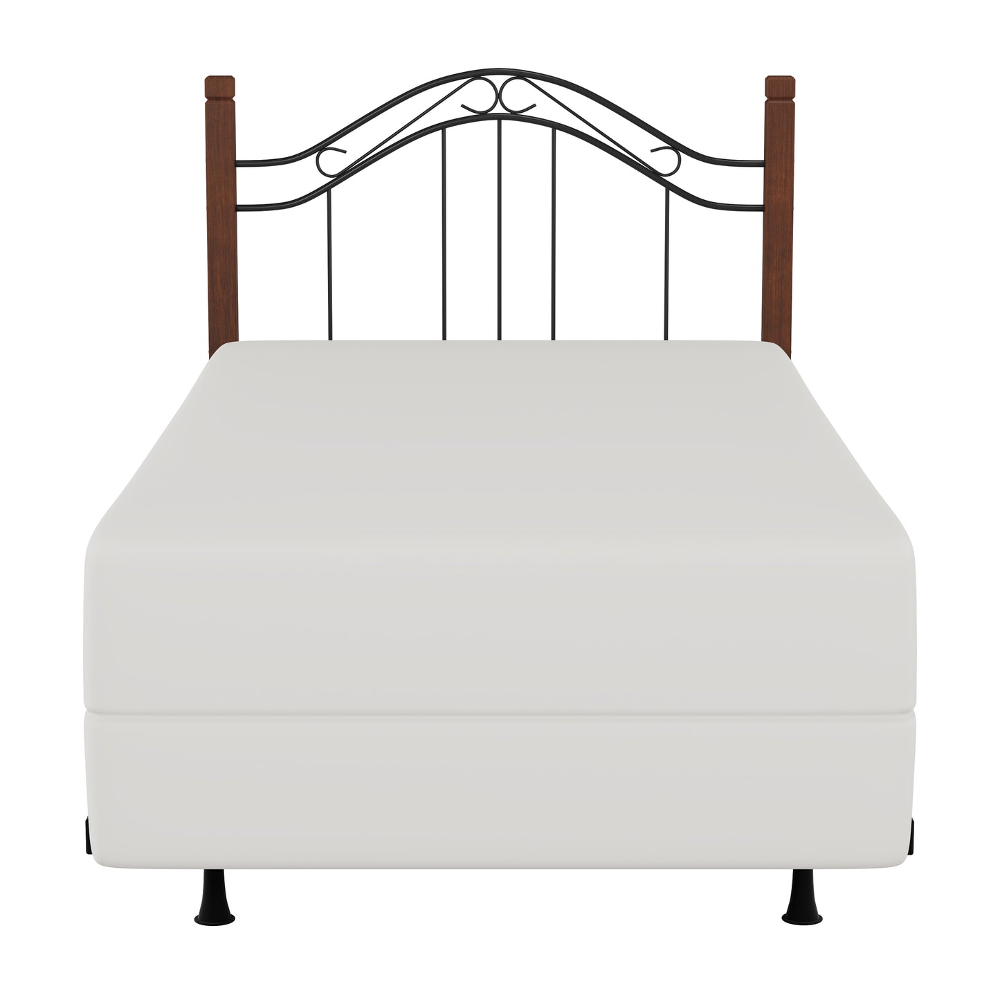 Hillsdale Furniture Matson Twin Metal Headboard with Frame and Cherry Wood Posts, Black