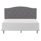 Living Essentials by Hillsdale Provence Upholstered Arch Adjustable Tufted Full/Queen Headboard with Frame, Glacier Gray Fabric