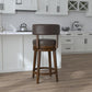 Hillsdale Furniture Lawton Wood Counter Height Swivel Stool, Walnut with Aged Brown Faux Leather