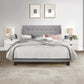 Hillsdale Furniture Buchanan Upholstered Tufted Queen Platform Bed with 2 Dual USB Ports, Smoke Gray Fabric