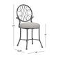 Hillsdale Furniture O'Malley Metal Vanity Stool, Metallic Gray