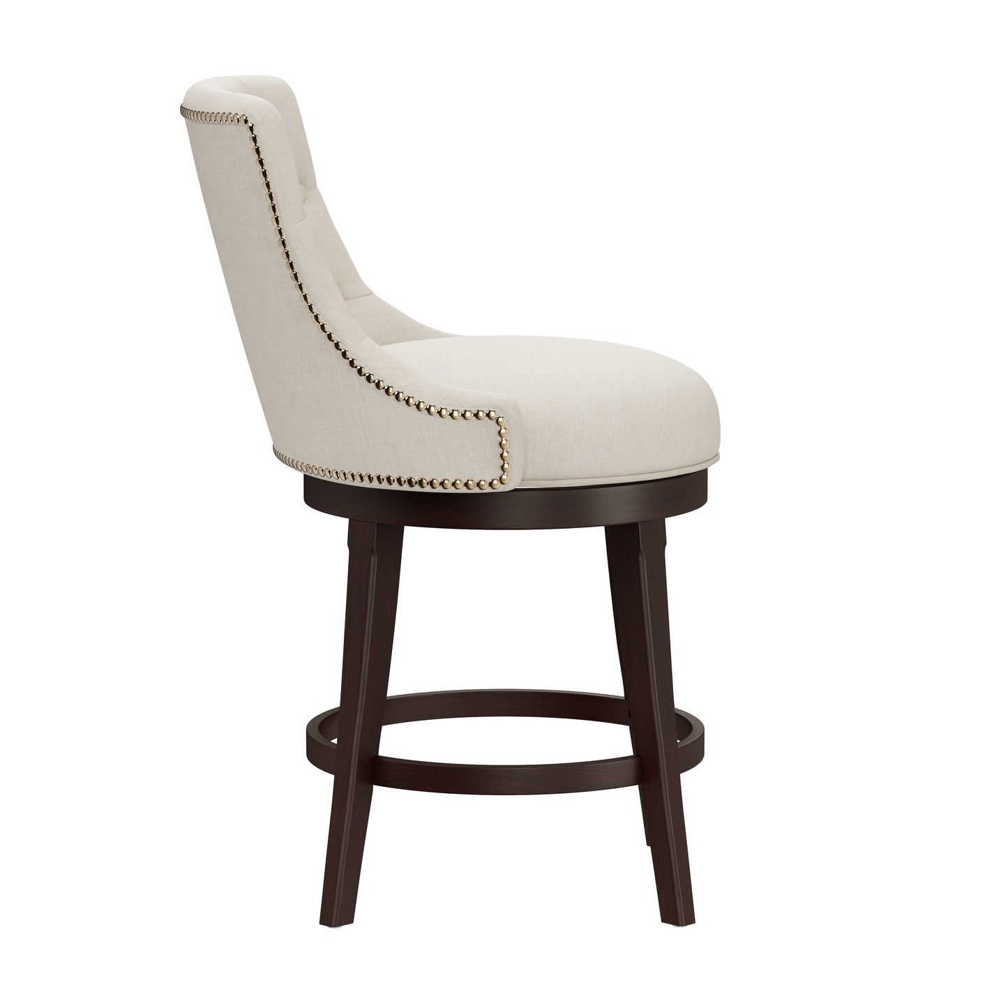 Hillsdale Furniture Halbrooke Wood Counter Height Swivel Stool, Cream Fabric