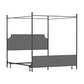 Hillsdale Furniture McArthur King Metal and Upholstered Canopy Bed, Matte Black with Gray Fabric