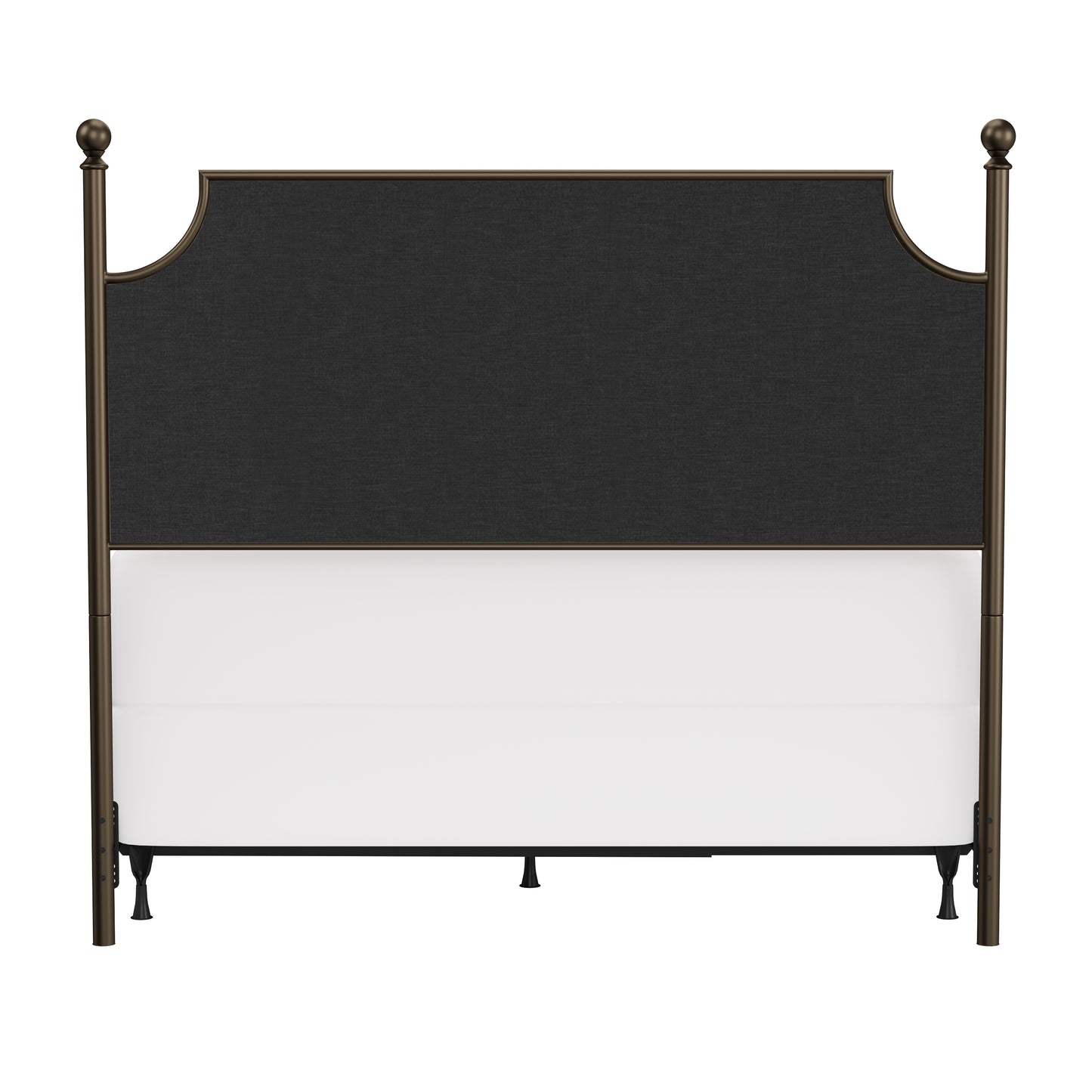 Hillsdale Furniture McArthur Queen Metal and Upholstered Bed, Bronze with Linen Stone Fabric